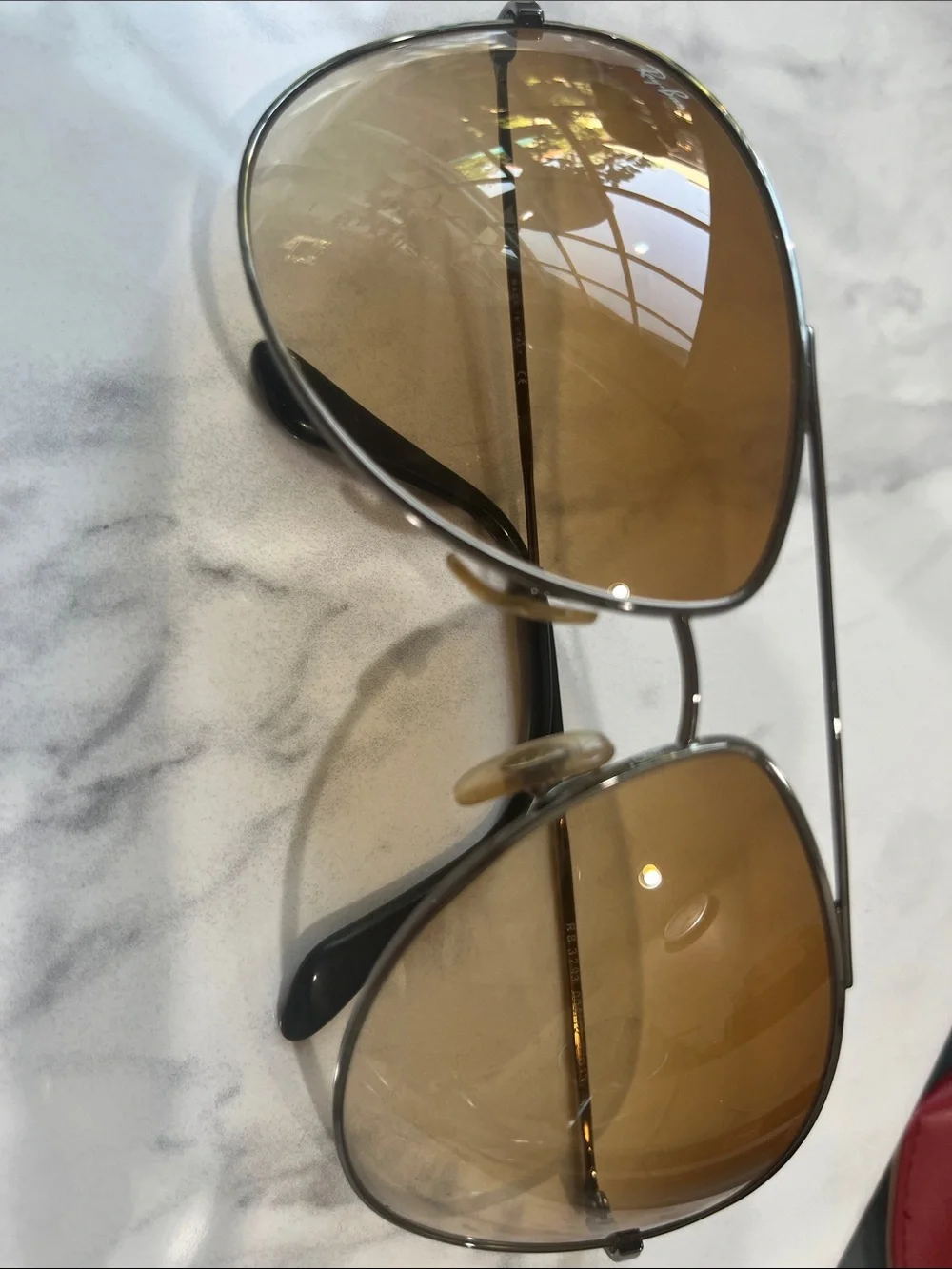 Ray-Ban Brown Gradient Aviator Sunglasses with Red Case - Picture 3 of 4